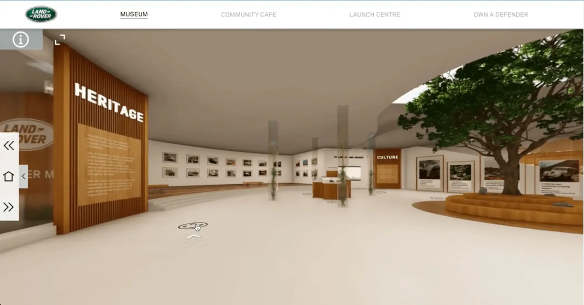 Inside the virtual Defender museum: the Heritage wall, photo galleries and a central tree